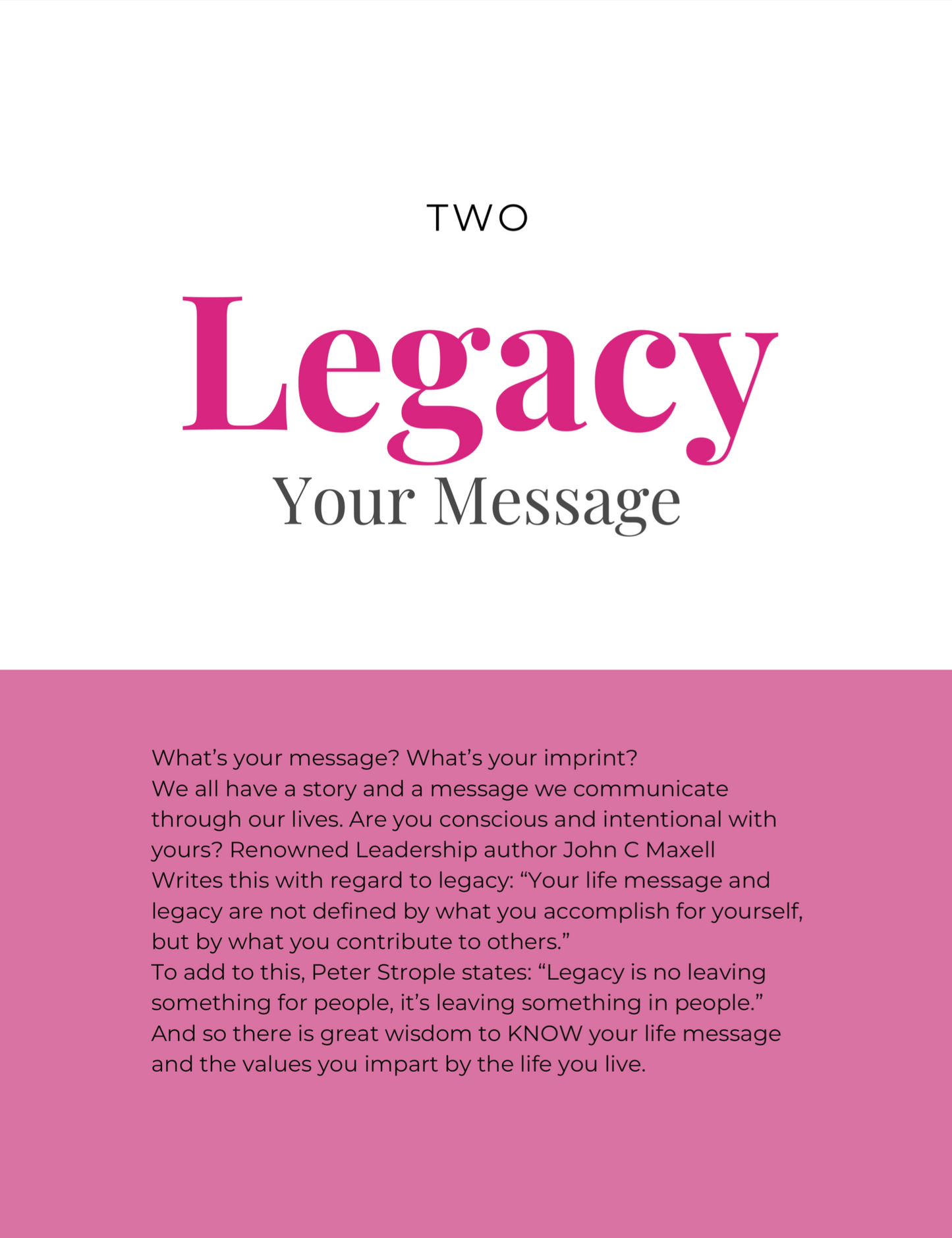 Who are the Leaders in Legacy?